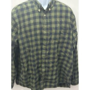 Falls Creek Flannel Buffalo Plaid Green Black Shirt Men's XL